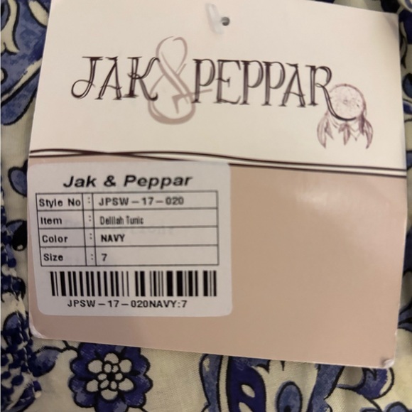 Jak & Peppar by mustard Pie blue boho peasant tunic in size 7 NWT - Picture 6 of 10